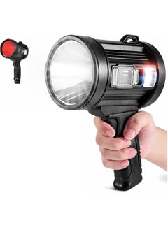 Meneflix Meneflix Super Bright Led Rechargeable Torch 100000 Lumens Super Bright Spotlight Long Range Searchlight Solar Powered Rechargeable Torch Suitable for Outdoor Emergency Camping Fishing Hunting  - Image 1