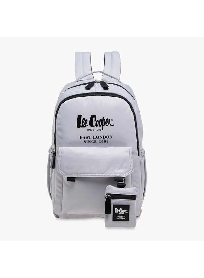 لي كوبر حقيبة ظهر نسائية بطبعة شعار مع سحاب وجيب مرفق - ٤٥١٤٣٠ سم - Image 1