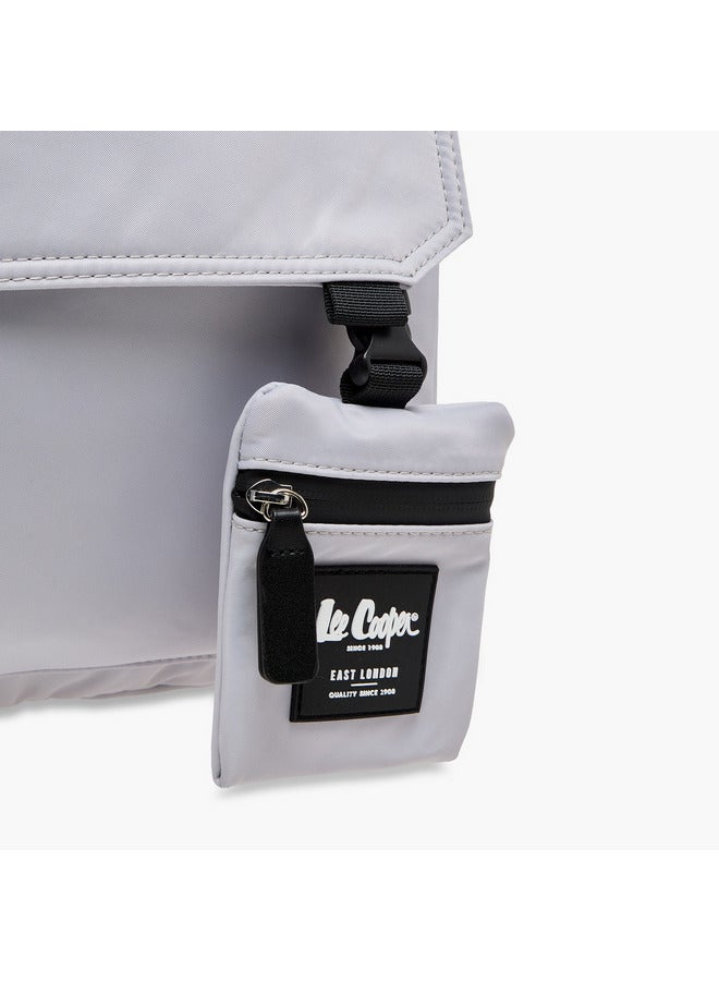 لي كوبر حقيبة ظهر نسائية بطبعة شعار مع سحاب وجيب مرفق - ٤٥١٤٣٠ سم - Image 5