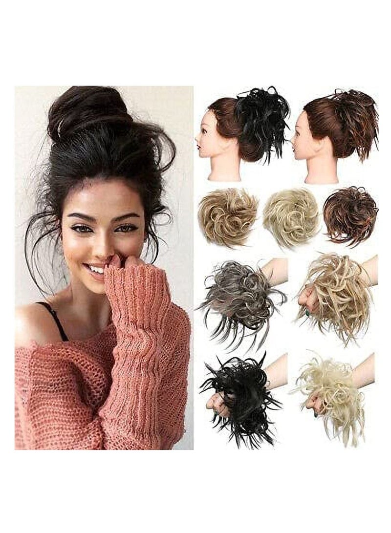 إستيل كعكة كوكتيل فوضوي ، كعكة الشعر ، وصلات شعر ، وصلات شعر مرنة ، قطعة شعر ، وصلات شعر ، وصلات شعر ، وصلات شعر صناعية ، سكرانشيز ، للنساء ، اللون رقم 8 - Image 2