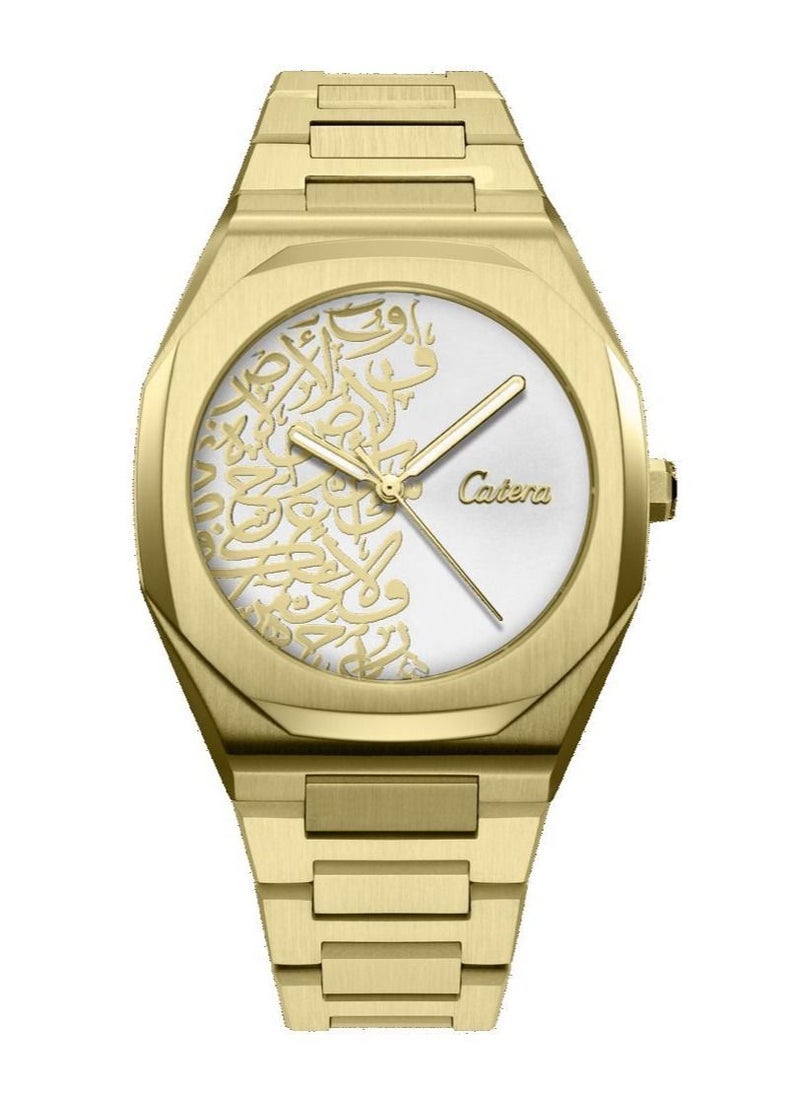 Catery Men's steel watch from Catera with Arabic letters 