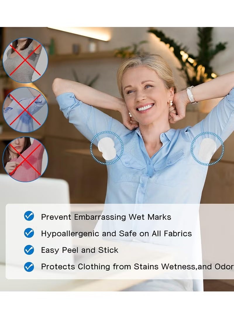 Generic 50 Pcs Underarm Sweat Pads, Disposable Armpit Pads for Sweating,Thin Antis Sweat Pad Absorbing Patch, Comfortable Unflavored, Non Visible, Armpit Protection, Disposable Underarm Pads for Women Men  - Image 3