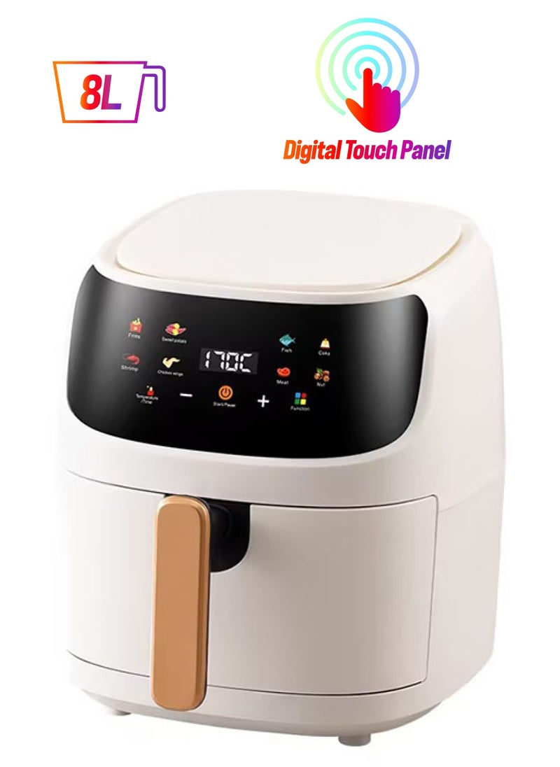 Arabest - Air Fryer,8 Liter Capacity,Multi-functional Cooking Function,Smart Touch Control,Precise Temperature Control,Suitable for Dessert/Fries/Chicken(White) - Image 1
