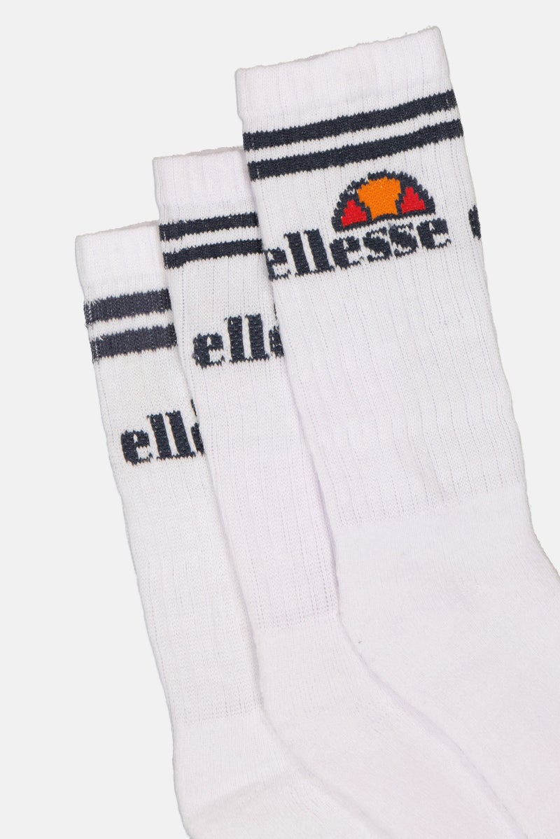 Ellesse جوارب طويلة للرجال 3 قطع بشعار العلامة التجارية، أبيض - Image 2