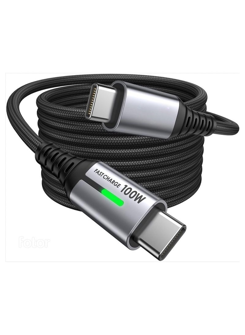 Go-Des 100W Ultra Fast Charging 5A USB-C to USB-C Cable [6.6-ft,2M], Powerful Nylon Braided USB-C Cord Phone Charger - Image 2