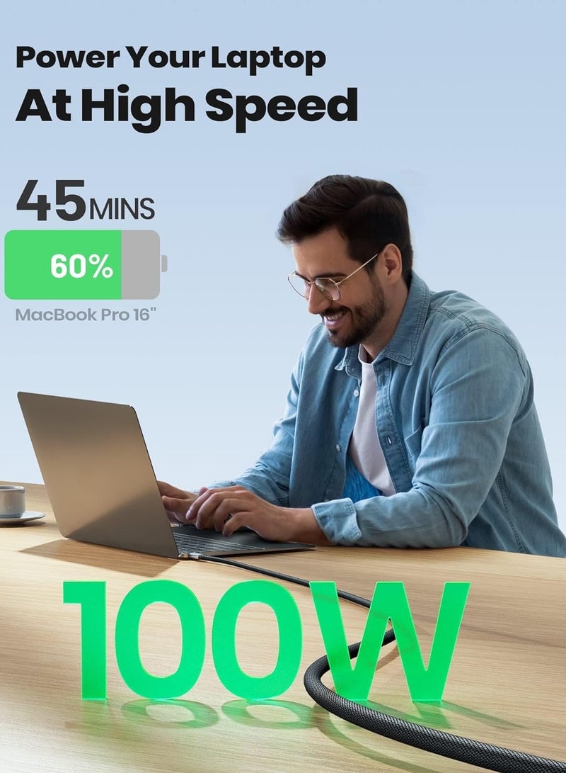 Go-Des 100W Ultra Fast Charging 5A USB-C to USB-C Cable [6.6-ft,2M], Powerful Nylon Braided USB-C Cord Phone Charger - Image 5