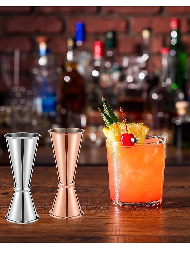 SOLARAE Jigger for Bartending Double Cocktail Japanese Jigger 2 oz 1 oz 304 Stainless Steel Shot Glass Measuring Cup for Home Bar Drink Kitchen Bartender Tools Supplies Cup Shot Measure Double Jigger 4 Pcs - Image 2