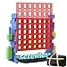 SDADI Screwless Giant 4inaRow Game Set with BlockStyle Assembly Adjustable Height 4toScore Connect Game Portable Family Yard Game for Indoor Outdoor Play - Image 2