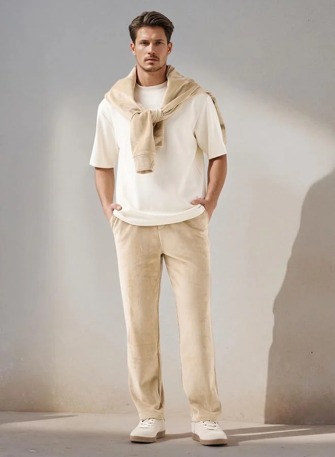 Iconic Iconic Regular Fit Corduroy Pants with Pockets