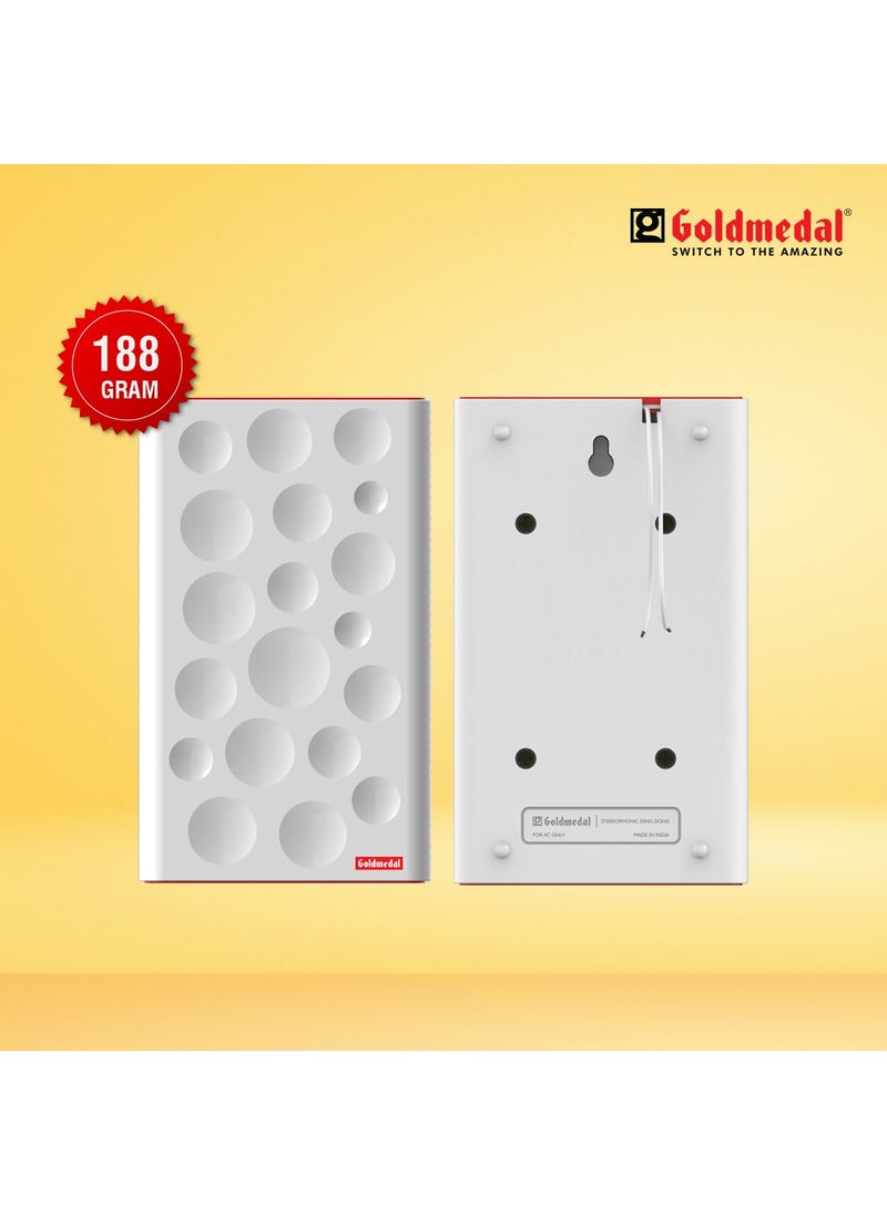 GOLD MEDAL Goldmedal GSpot Stereophonic Ding Dong Door Bell for Home with Pleasant Sound Easy to Install Door Bell for Home Office Long lasting And Reliability White Red Pack of 1  - Image 5
