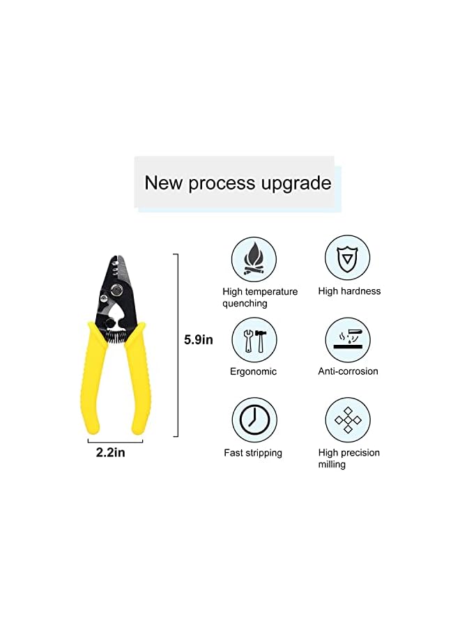 PROMASS promass Fiber Optic Stripper 3 Hole, Precision Wire Stripper for Installers and Electricians Safe Not Hurt Wire Fiber Strippers with 6" Handle for Jacket Buffer and Coating Stripping  - Image 2
