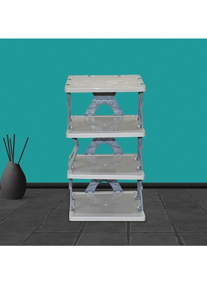 Pamidhar Pamidhar Portable 4Layer SpaceSaving Shoe Rack Organizer for Living Room Bedroom Office and Kitchen Foldable Collapsible HeavyDuty Shoe Storage Shelf Multicolor  - Image 5