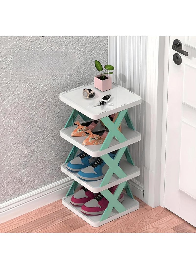 Pamidhar Pamidhar Portable 4Layer SpaceSaving Shoe Rack Organizer for Living Room Bedroom Office and Kitchen Foldable Collapsible HeavyDuty Shoe Storage Shelf Multicolor  - Image 1