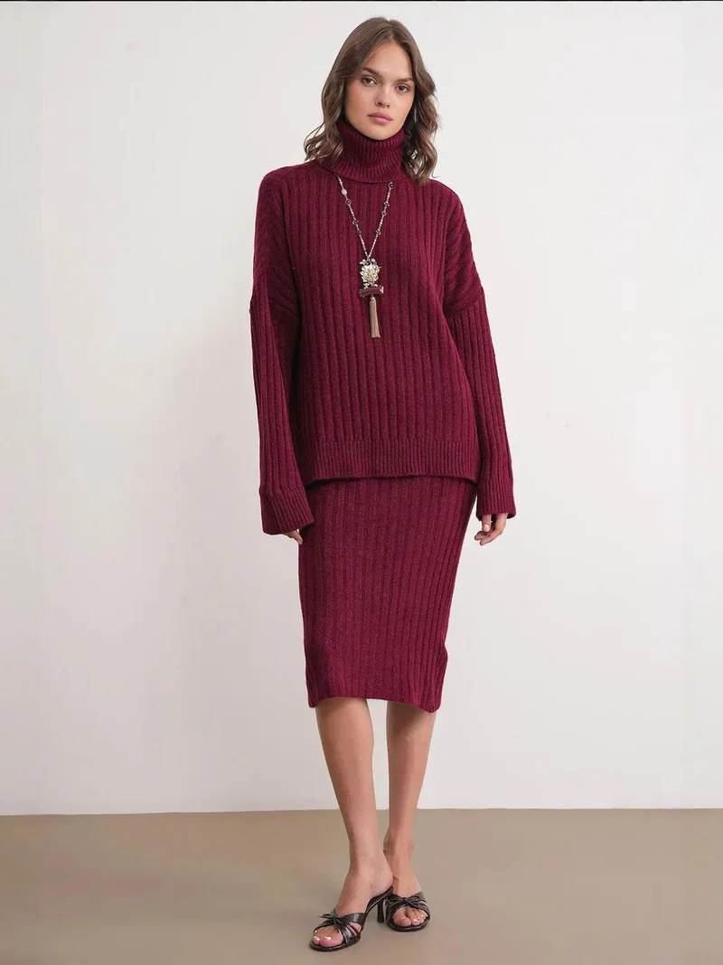 MixRay Mixray Oversize Ribbed Turtleneck Sweater