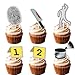 LETLIMIT 18pcs Glitter Detective Fingerprint Suspect Dessert Cupcake Topper Mystery Crime Clue Evidence Theme Men Women Girls Boys Happy Birthday Party Decor Supplies Decorations - Image 3
