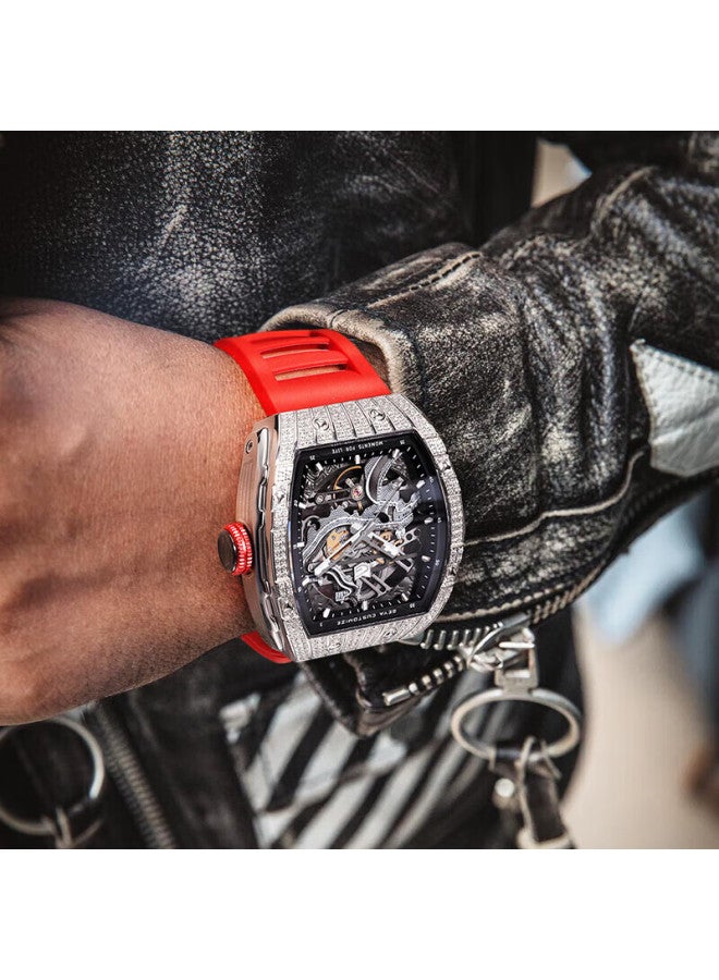 Geya Great Wall Series Brand Watch For Men, Barrel-shaped Skeleton Fully Automatic Mechanical Men's Watch, Gift For Boyfriend - Image 3