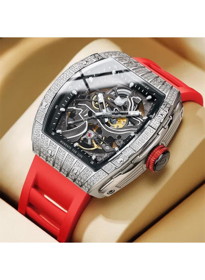 Geya Great Wall Series Brand Watch For Men, Barrel-shaped Skeleton Fully Automatic Mechanical Men's Watch, Gift For Boyfriend - Image 1