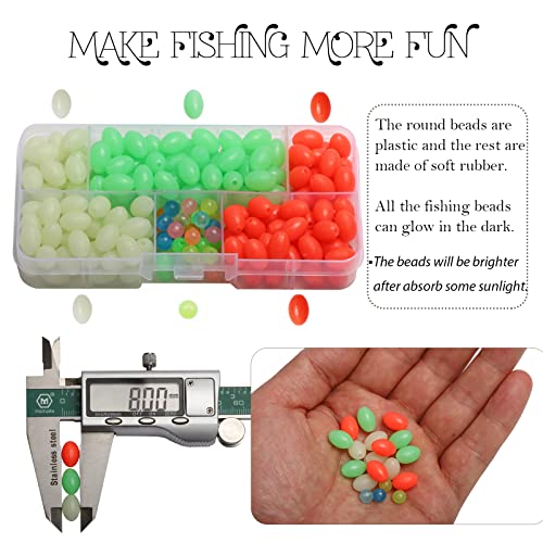 Dovesun Soft Rubber Fishing Beads Fishing Accessories Fishing Bait Eggs Oval Luminous Fishing Beads with Fishing TackleBox 031 047in230pcs - Image 3