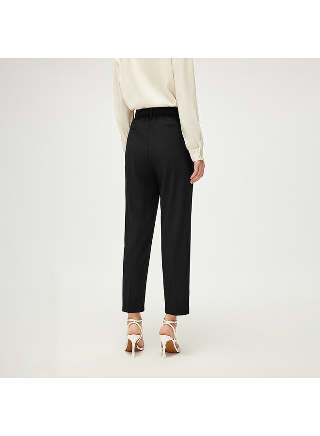 HLA Women'S Elastic Waist: 25 Spring/Autumn Comfortable Breathable Business Commuter Slim Tapered Trousers For Women - Image 5