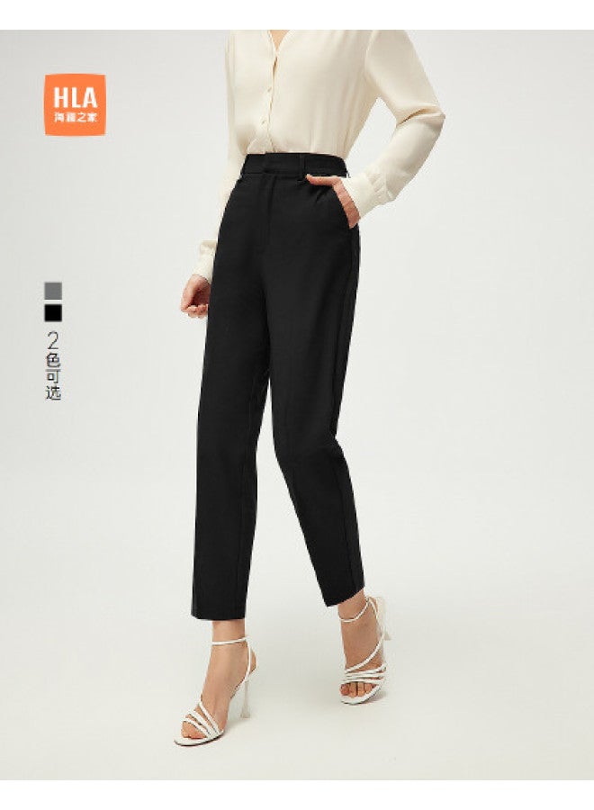 HLA Women'S Elastic Waist: 25 Spring/Autumn Comfortable Breathable Business Commuter Slim Tapered Trousers For Women - Image 1