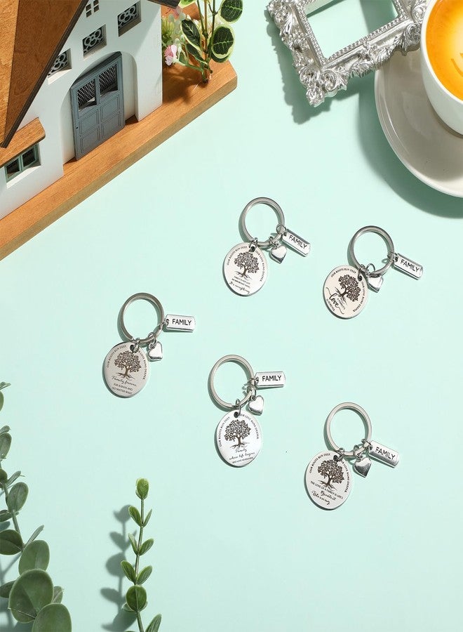 سوريو مجموعة هدايا لم شمل العائلة من Sureio، 30 قطعة، سلسلة مفاتيح على شكل شجرة العائلة مع قلب وتعليقة، 5 أنماط - Image 3