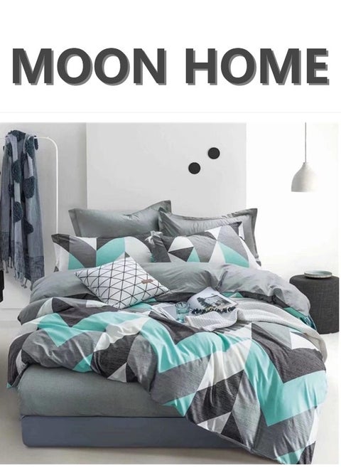 King/Queen/Single size Soft and Breathable Microfiber Hypoallergenic Beautiful Design Duvet Cover Set ,set includes 1 Comforter Cover, 1 Fitted Bedsheet, 4 Pillowcases