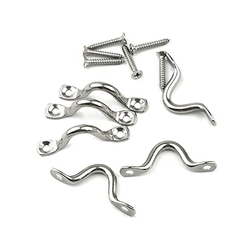 Hamineler 50 Pcs 316 Stainless Steel Eye Straps 2 Inch M5 Outdoor Hanging Hardware U Hook with100 PCS Stainless Steel Screws - Image 3