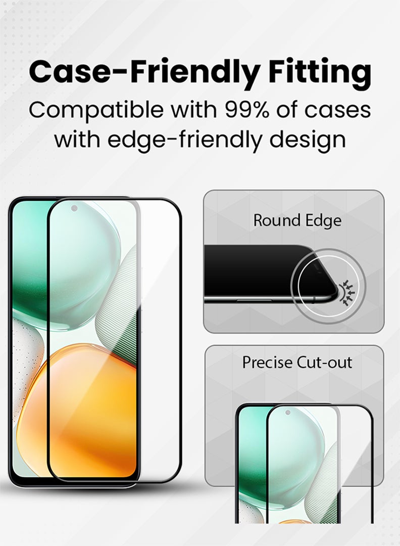 Case Up Screen Protector For Honor X7c 6.77 Inch 9H Hardness Tempered Glass Film, Bubble Free Easy Installation, Full Coverage, Anti Scratch And Touch Sensitive - Image 4