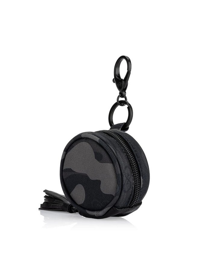 Itzy Ritzy Itzy Ritzy Chelsea + Cole Camo Pacifier Case with Clip; Pacifier Charm Pod Includes Clasp, Measures 2.5" in Diameter & Holds 2 Pacifiers; Camo  - Image 2