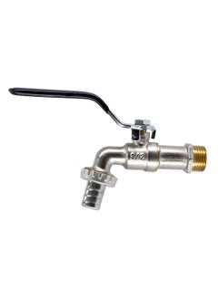 GEEPAS Drain Cock Solid Metal Lever Handle with Ball Valve Cartridge, Wall Mounted Tap Ideal for Residential and Commercial Use  - Image 1