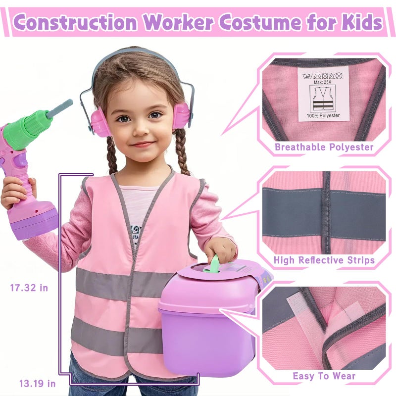 Magic4U Kids Tool Set 31 PCS Kids Tool Box Pretend Play Construction Toy with Electric Drill Hammer Tool Accessories Toddler Tool Set for Girls Boys Ages 3 4 5 6 7 Years Old - Image 3
