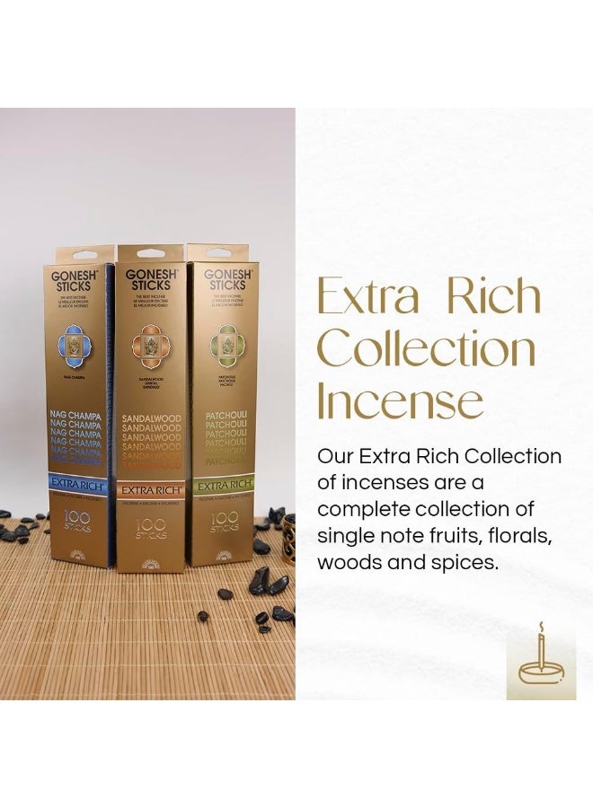 Gonesh  Extra Rich Scented Incense Sticks  NonToxic 10 Slow Burn Aromatic Sticks  Nag Champa  100 Pack - Image 5