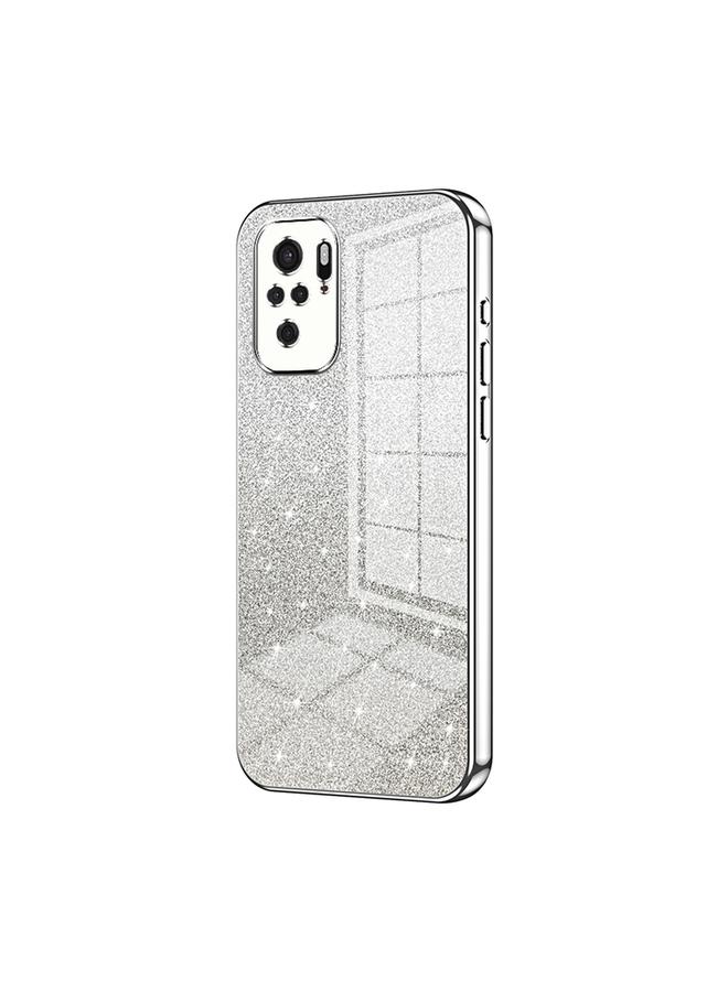 Case For Xiaomi Redmi Note 10/Note 10S Gradient Glitter Powder Electroplated Phone Case