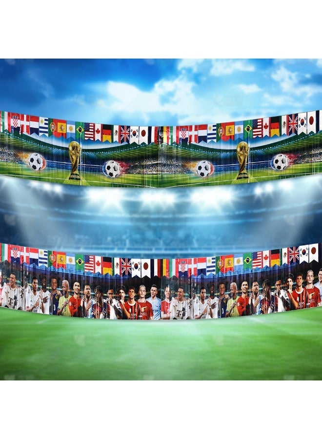 لافتة علم كرة قدم مزخرفة لكأس العالم 2026 بين الولايات المتحدة الأمريكية وكندا والمكسيك، دعائم إعداد المشهد، لافتة بطول 2.7 متر تحمل طابع المطر - Image 2