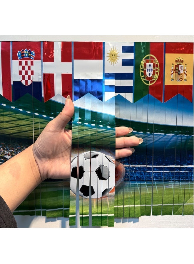 لافتة علم كرة قدم مزخرفة لكأس العالم 2026 بين الولايات المتحدة الأمريكية وكندا والمكسيك، دعائم إعداد المشهد، لافتة بطول 2.7 متر تحمل طابع المطر - Image 3