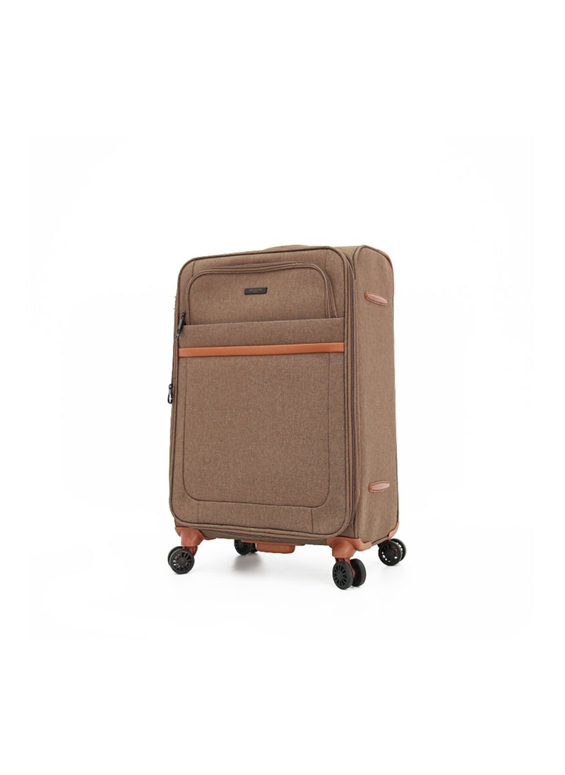 Softside Luggage Trolley Bag 2 Pieces Set,Brown (S-20",L-28")