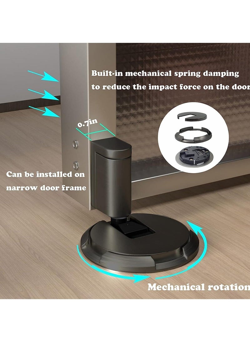 Captaintech Mechanical Door Stopper, Strongest Windproof Door Holder to Keep Door Open, Stainless Steel No Magnetic Doorstop, Heavy Duty Door Stop for Home Office Door, Door Catch - Image 2