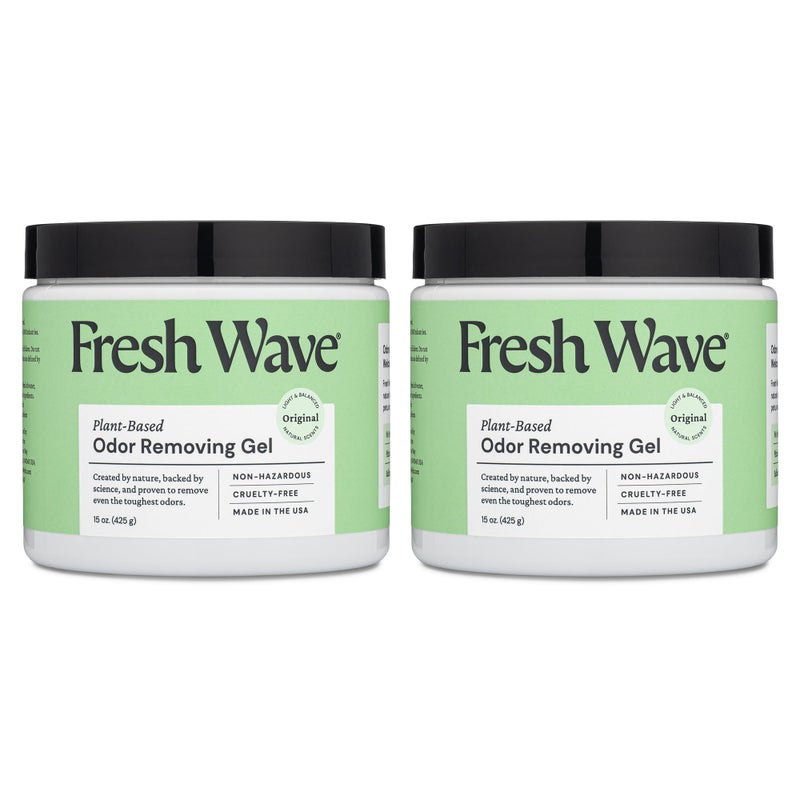 Fresh Wave Odor Removing Gel, 15 oz., Pack of 2 - Odor Absorbers for Home, Safer Odor Relief, Natural Plant-Based Odor Eliminator, Every 15 oz. lasts 30-60 Days, For Cooking, Trash & Pets - Image 1