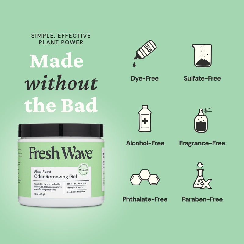 Fresh Wave Odor Removing Gel, 15 oz., Pack of 2 - Odor Absorbers for Home, Safer Odor Relief, Natural Plant-Based Odor Eliminator, Every 15 oz. lasts 30-60 Days, For Cooking, Trash & Pets - Image 5