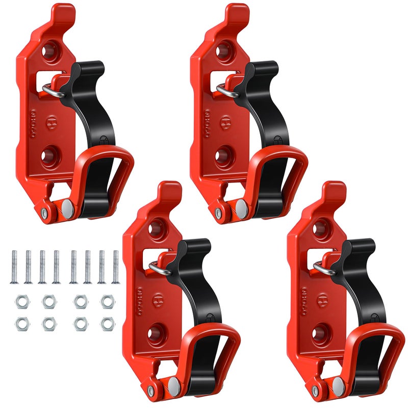 Saillong 4 Pcs Shovel Holder for Truck, Heavy Duty Shovel Mounts for Roof Rack, Quick Release Axe Holder Mount Kit, Metal and Rubber Car Accessories/ Garage Storage/ Truck/ Wall Mounting Brackets - Image 1