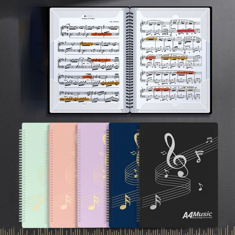 Blue A4 40 Page Flip Piano Music Sheet Stand Durable PP Paper File Organizer - Image 3