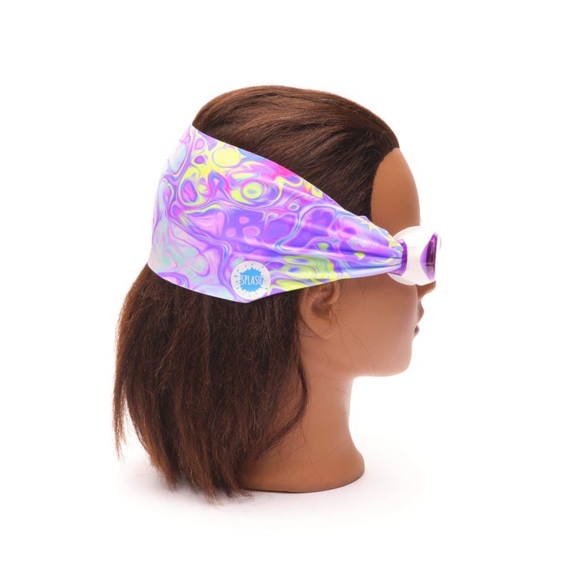 Splash Place SWIM GOGGLES with Fabric Strap - PASTEL SWIRL | Fun, Fashionable, Comfortable - Adult & Kids Swim Goggles - Image 2