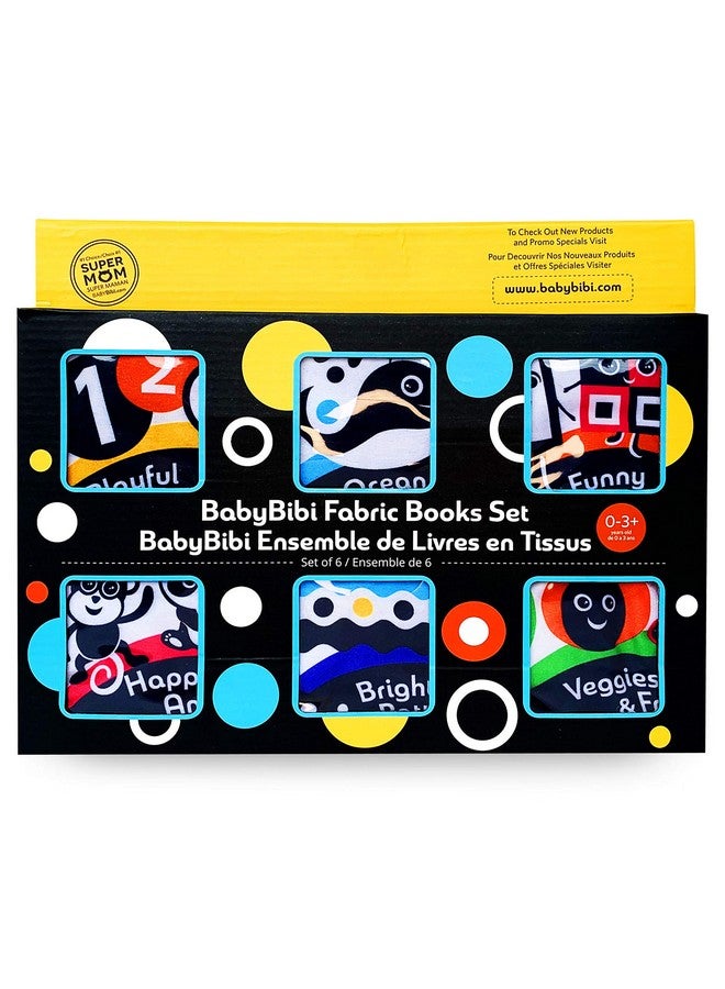 BabyBibi Cloth Books (Set of 6). High Contrast Soft Books. Black and White Images Encourage Infant Development - Suitable for Babies and Toddlers from 3 Months - Image 2