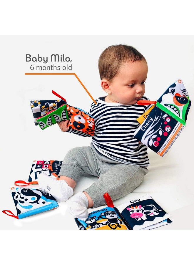 BabyBibi Cloth Books (Set of 6). High Contrast Soft Books. Black and White Images Encourage Infant Development - Suitable for Babies and Toddlers from 3 Months - Image 4