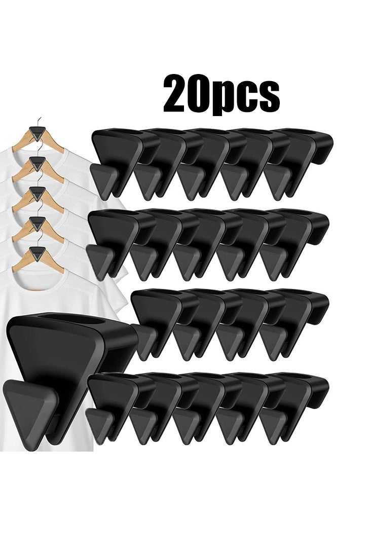20pcs sruby space triangle connecting hooks, multifunctional wardrobe drying rack stacking - Image 1