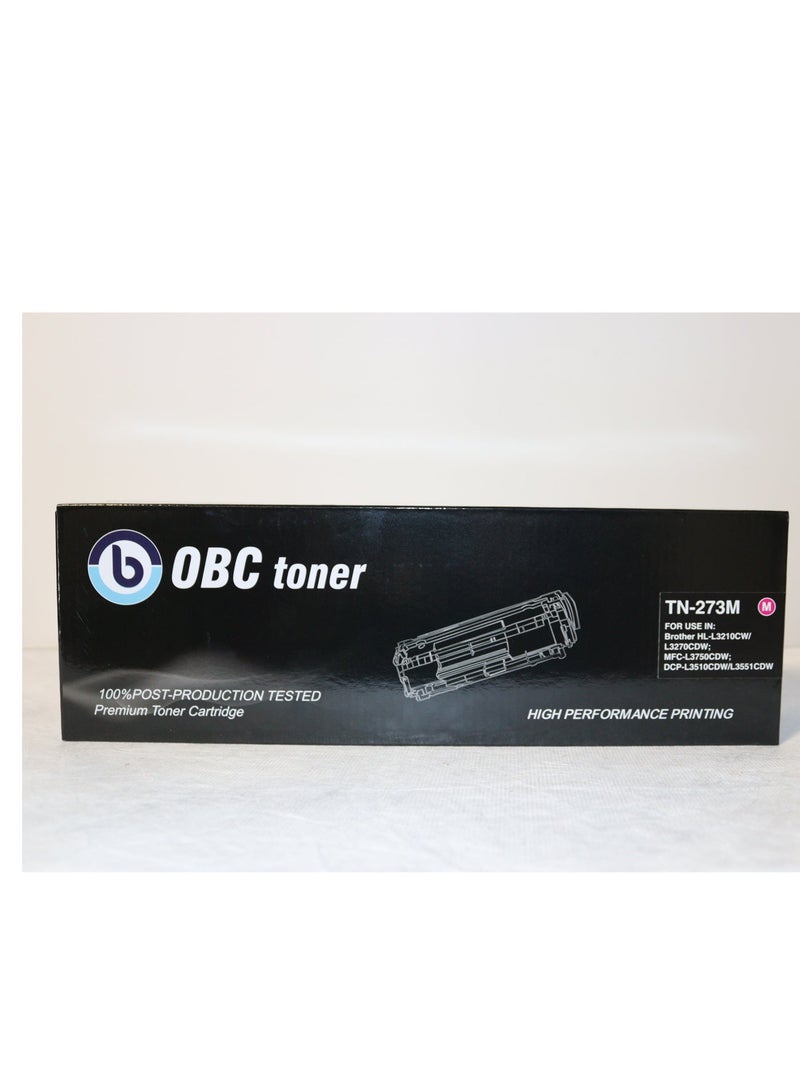 OBC Compatible Magenta Laser Toner Cartridge Replacement for BROTHER TN-273M; Prints up to 1400 pages in professional color quality - Image 1