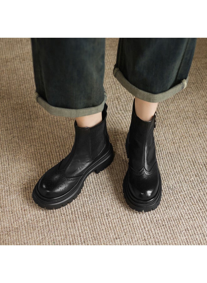 AME Block Women's Ankle Boots 2025 New Style, Unique Buckle British Martin Boots, Slip-on Ankle Boots - Image 4