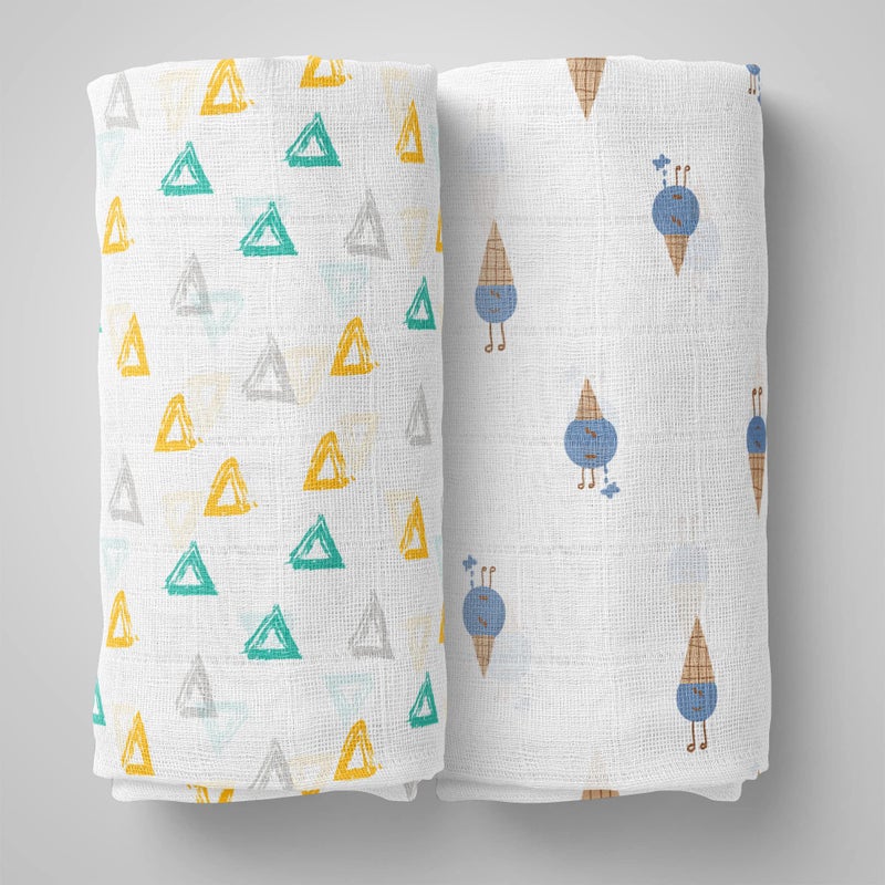 1ST STEP Muslin Swaddle 60cm*75cm (Pack of 2) - Image 2