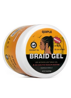 Goiple 16 Oz Big Capacity Strong Hold Braid Gel Tames Frizz Smoothing Gel Good For Twist Locs Braids Edge Cornrows No Flake Extra Hold High Shine Braiding Gel & Edge Control Easy To Use For Braids  - Image 1