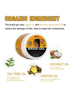 Goiple 16 Oz Big Capacity Strong Hold Braid Gel Tames Frizz Smoothing Gel Good For Twist Locs Braids Edge Cornrows No Flake Extra Hold High Shine Braiding Gel & Edge Control Easy To Use For Braids  - Image 3